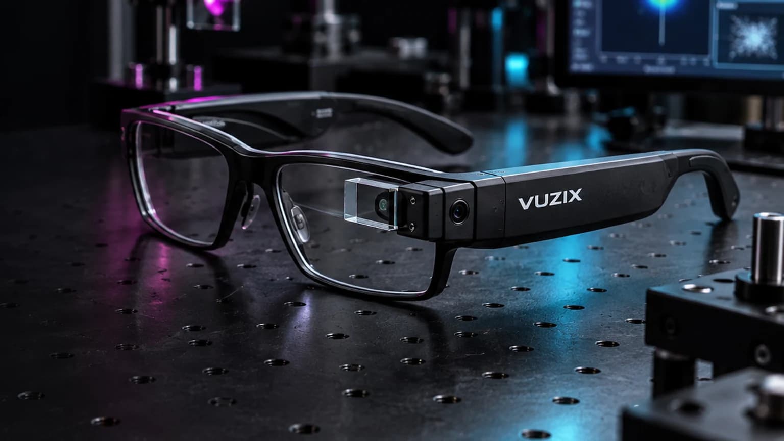 Visualisation conceptuelle de lunettes connectées Vuzix avec caméra embarquée